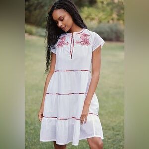 NWT Size M - Ro's Garden Isabel 100% Cotton Tiered Mini Dress (NWT US$  220)